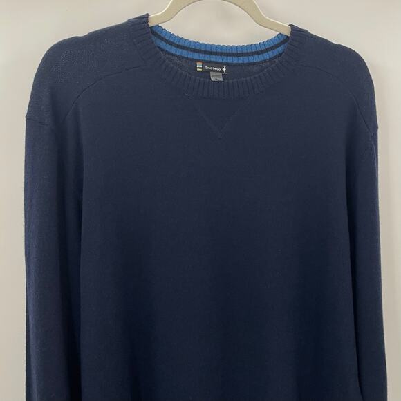 Smartwool Men’s XL Sparwood Crew Sweater Navy Blue Merino Wool Blend - Picture 3 of 8